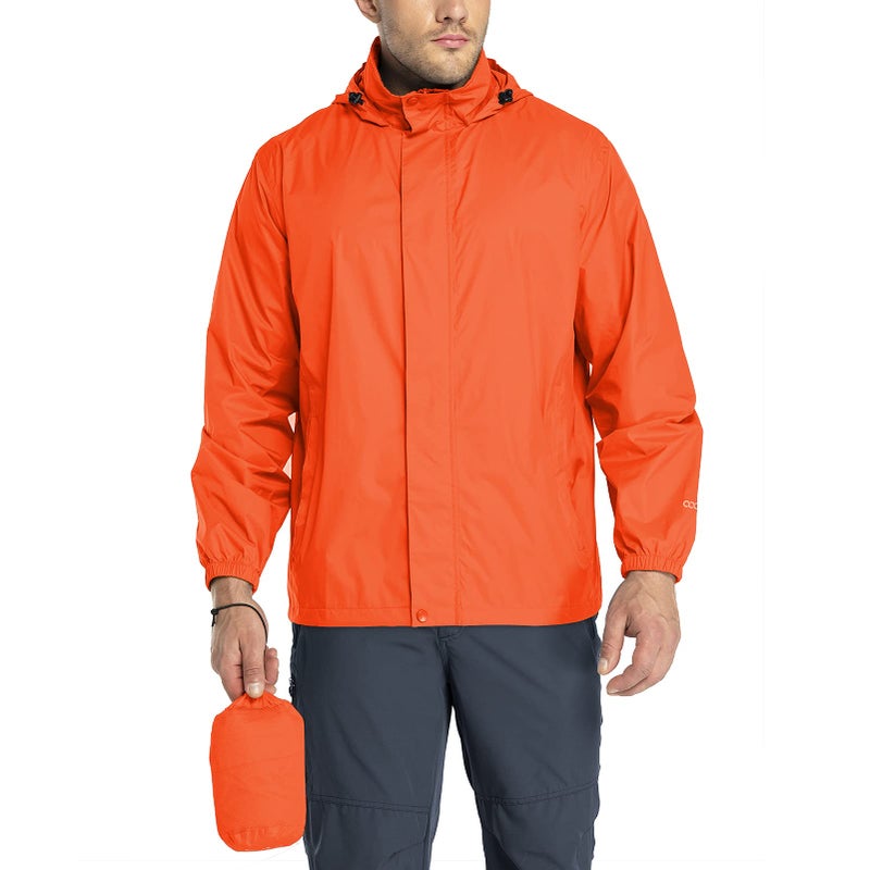33,000ft Packable Rain Jacket Men's Lightweight Waterproof Rain Shell Jacket Raincoat with Hood for Golf Cycling Windbreaker - Image 1
